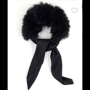 Echo Fox Fur with Silk combination Scarf